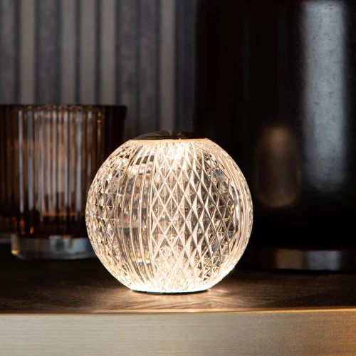Lucide CINTRA - Rechargeable Table lamp - Battery pack - Ø 11 cm- LED 3 StepDim - 1x2W 2700K - Transparant - atmosphere 1